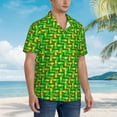 thumbnail image 3 of Gaeub Corn 4 Print Men's Hawaiian Shirt,Button Down Short Sleeves Shirts,Tropical Beach Casual Button Down Shirts,Large, 3 of 7