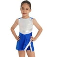 thumbnail image 3 of inhzoy Kids Girls Shiny Sequins Sport Dress Outfits A-Line Dress Shorts Cheerleading Set Royal Blue 12, 3 of 8