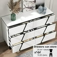 thumbnail image 3 of Howcool White 6 Drawer Dresser for Bedroom, Handle-Free 6 Drawer Dressers & Chests of Drawers with Twill, Modern Wood Dresser for Living Room, Hallway, Entryway, 3 of 7