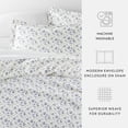 thumbnail image 6 of Duvet Cover Set - Ultra Soft & Breathable - Light Blue Farmhouse Blossoms for King Size Bedding by Comfort Canopy, 6 of 15