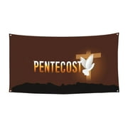 Pentecost Sunday Banner Backdrop Porch Sign 35 x 70 Inches Holiday Banners for Room Yard Sports Events Parades Party