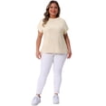 thumbnail image 3 of DARING DIVA Women's Plus Textured Top 2X Apricot, 3 of 6