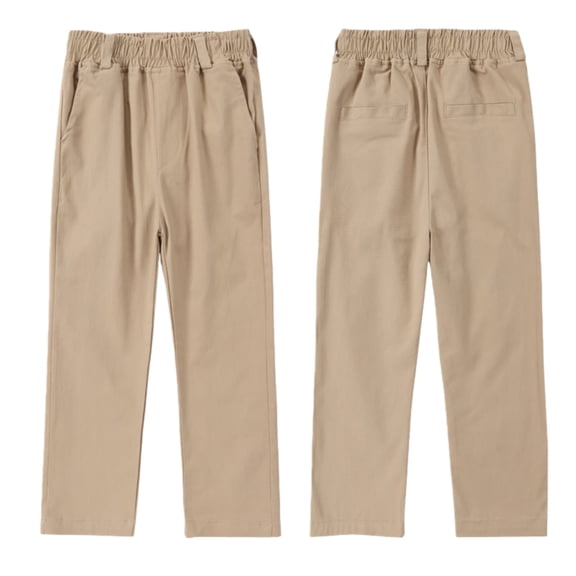 Mercatoo Boys Twill Suit Pants Flat Front Straight Leg Dress Pants with Elastic Waistband Teen Cotton Casual School Unifor𝐦 Trousers