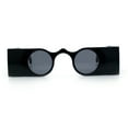 thumbnail image 3 of Keyhole Bridge Rectangle Bar Shape Round Circle Lens Hipster Sunglasses All Black, 3 of 8