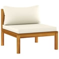 thumbnail image 5 of vidaXL 6 Piece Patio Lounge Set with Cream Cushion Solid Acacia Wood, 5 of 11