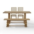 thumbnail image 5 of Crosley Furniture Joanna 4-Piece Modern Wood Dining Set in Rustic Brown/Cream, 5 of 15