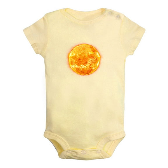Nature Sun Pattern Rompers For Babies, Newborn Baby Unisex Bodysuits, Infant Jumpsuits, Toddler 0-24 Months Kids One-Piece Oufits (Yellow, 0-6 Months)