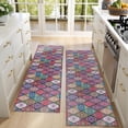 thumbnail image 4 of Kitchen Rugs Sets Of 2,Red Boho Ethnic Geometric Pattern Anti Fatigue Kitchen Mat Rugs Non Slip Washable,Decorative Kitchen Floor Mats for Kitchen,Sink,Laundry,17"X47", 4 of 5