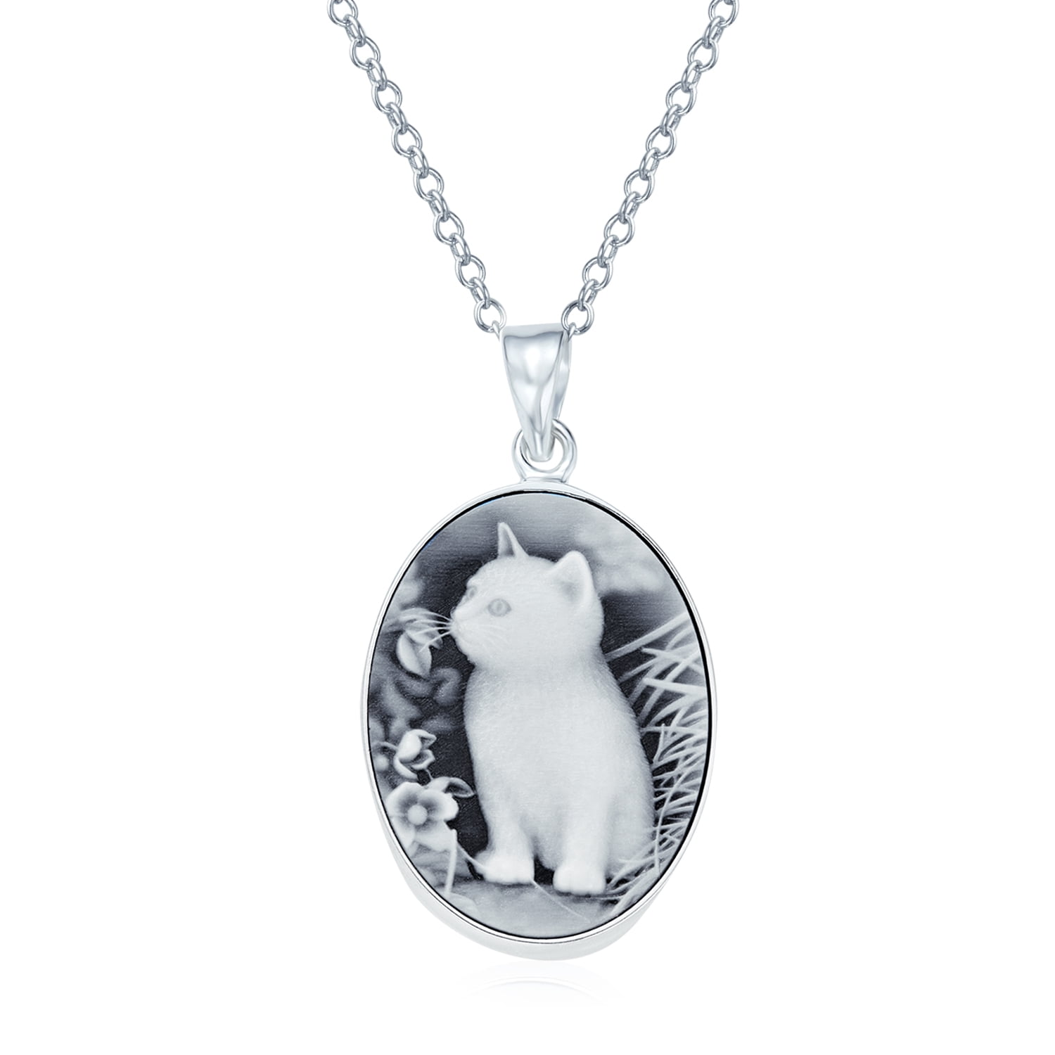 YL Horse Necklace for Women 925 Sterling Silver Moon Pendant 18k White Gold Plated Animal Jewelry