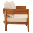 thumbnail image 4 of SAFAVIEH Theo Teak Wood Outdoor Sofa, Natural/Taupe, 4 of 11