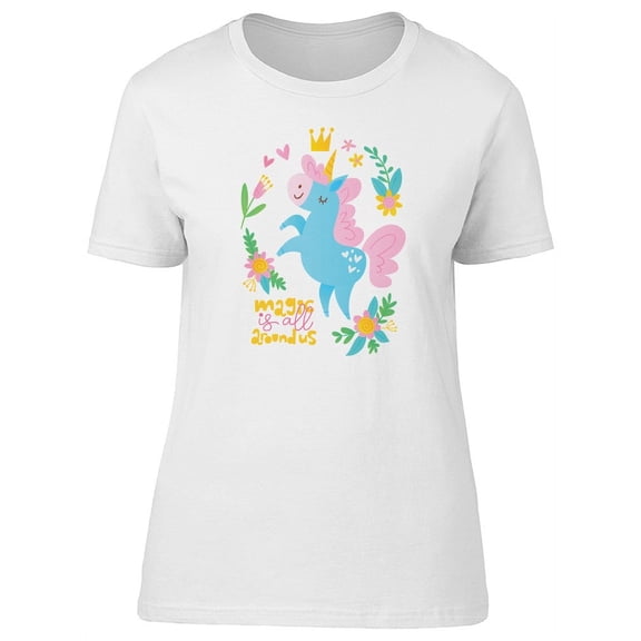 Cute Happy Birthday Unicorn T-Shirt Women -Image by Shutterstock, Female Medium