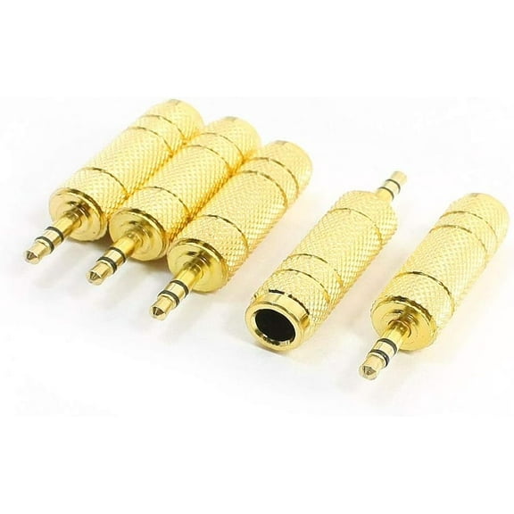 Earphone Microphone 6.5mm to 3.5mm F/M Adapter Connector 5 Pcs(Ohrhörer Mikrofon 6,5 mm bis 3,5 mm F/M Adapterstecker 5 Stck