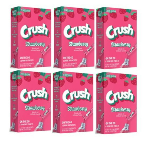 Crush Powder Drink Mix, Strawberry, Pack of 6