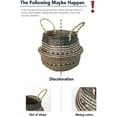 thumbnail image 5 of LE TAUCI Plant Basket, 7.8 Inch Black Triangle Woven Seagrass Belly Planter Baskets, 5 of 8