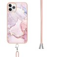 thumbnail image 3 of iPhone 11 Pro Max Case, Allytech Marble Pattern Rubber Slim Fit Lightweight Shoulder Strap Lanyard Anti-scratch Shockproof Heavy Protection Back Cover for Apple iPhone 11 Pro Max, Pink, 3 of 4