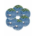 thumbnail image 7 of 15 Inch Round Placemats Set of 6, Blue Teal Gnomes Christmas Non Slip Heat Insulation PP Table Mats, Xmas Weeping Balls Snowflake Washable Place Mats for Kitchen Dining Party Table Decor, 7 of 7