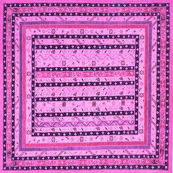 Ahgly Company Indoor Square Persian Pink Traditional Area Rugs, 3' Square