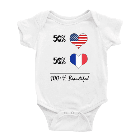 

50% French + 50% American = 100+% Beautiful Funny Baby Clothing Bodysuits For Boy Girl