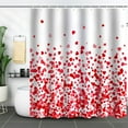 thumbnail image 2 of Red Sweetheart Shower Curtain, Valentine's Day Pattern Bathroom Decor, Polyester Fabric with Hooks, Waterproof, Romantic Gift for Her - 120cm(47.24in) * 180cm(70.87in), 2 of 4