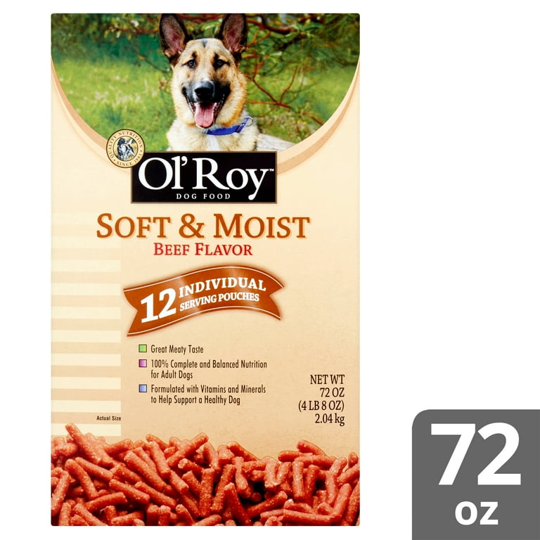 12 Pack Ol Roy Soft Moist Beef Flavor Dog Food Pouches Walmart