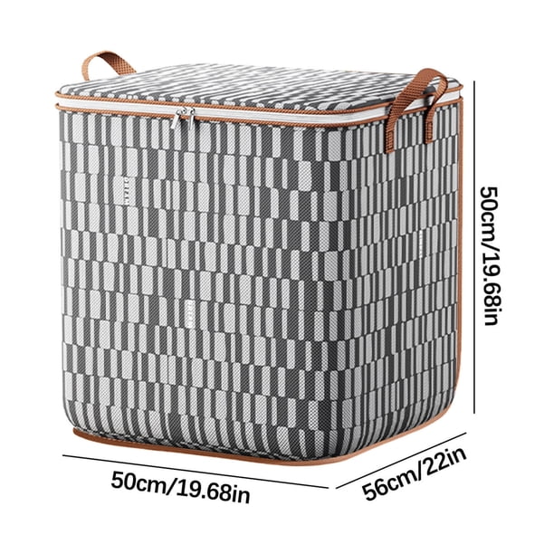 Bolsa grande plegable para guardar ropa MuYan, caja de almacenamiento portátil visible para guardarropa con asa reforzada y cremallera para mantas, edredones, almohadas, ropa de cama y colchas.