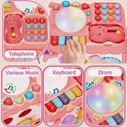 LieGorJi Musical Learning Bus Toys, Baby Montessori Toys for Kids, Educational Developmental Sensory Toy for Toddler, Birthday Gifts for 1-3 3-6 Year Old