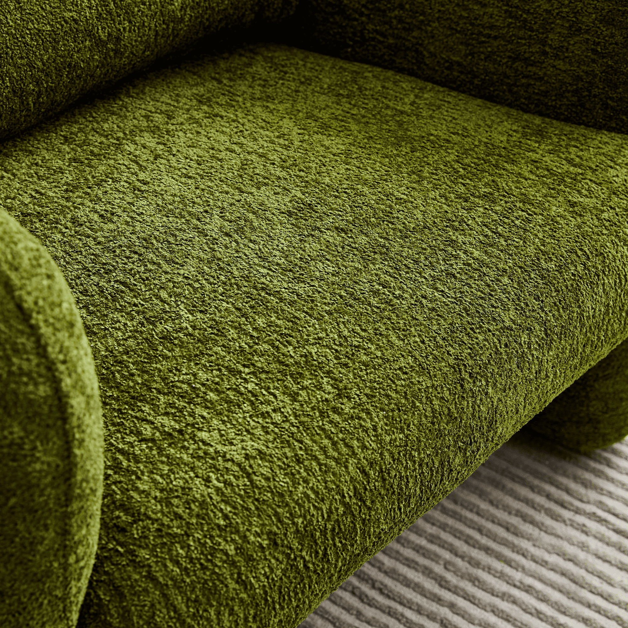 MAYEERTY 34"Velvet Fabric Sofa, Modern Single Sofa with Support Pillow for Apartment, Office, Living Room & Bedroom, Tool-Free Assembly.