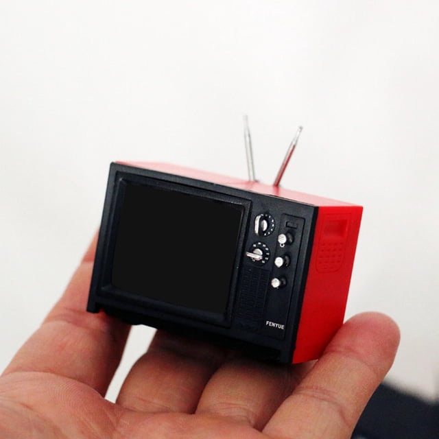 Mini juguetes de televisión, modelo de televisión coleccionable, :12 para casas de muñecas, diseño de escena de vida, Micro paisaje, Yotijar Televisión en miniatura