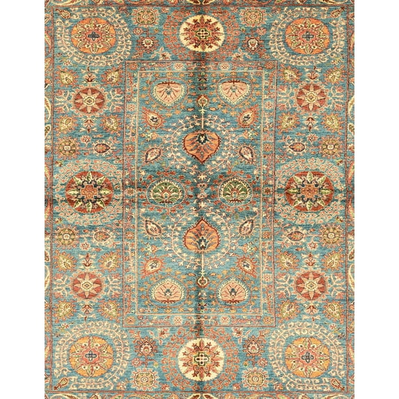 Ahgly Company Indoor Rectangle Abstract Gold Brown Oriental Area Rugs, 8' x 10'