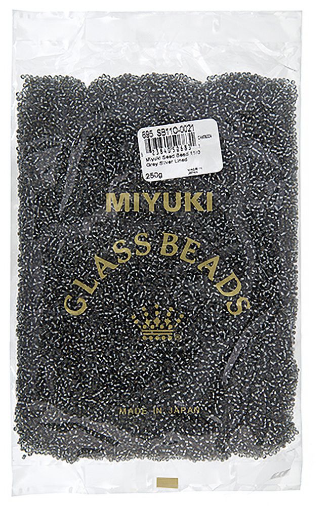 Miyuki Glass Seed Beads 11/0 (250g) DB0021 Silverlined Grey Bead for Crafts