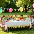 thumbnail image 5 of Plastic Table Cloth Disposable 6 Pack, 54 x 108 Inch, White, Black Dot, for Party Picnic Wedding, 5 of 6