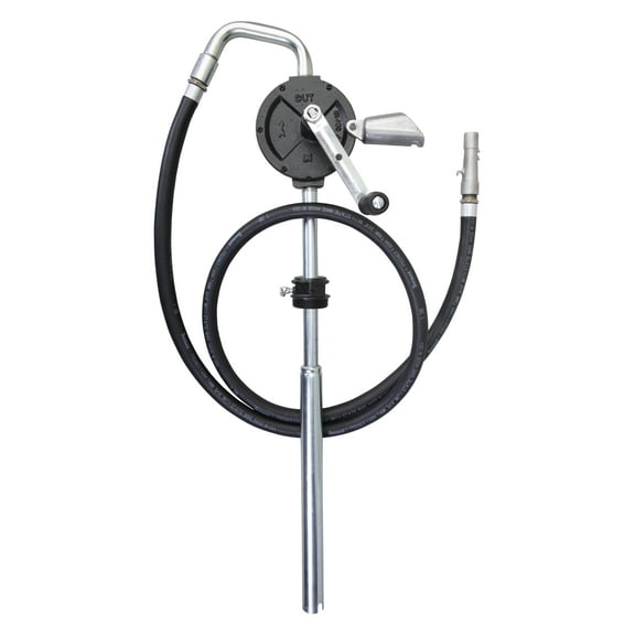 Groz Industrial Rotary Drum Pump, Vane Manual, Non-Sparking Nozzle, Made from Cast Iron and Steel