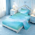 thumbnail image 2 of meiyoeat Teal Galaxy Star Twin Sheets,Calm Magical Sky Pattern Bedding For Girl,3-Piece,1 Fitted Sheet and 1 Pillowcase, 2 of 6