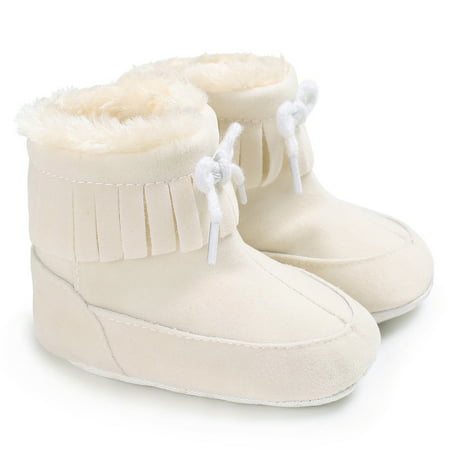

Toyella Children s Autumn Winter 2021 Suede Children s Cotton Boots Anti Slip Warm Thickening Flanging Baby Shoes Children s Snow Boots Women White 12cm