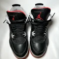 thumbnail image 3 of Ni - ke Ni - ke Air Jordan 4 Retro GS Bred Reimagined Men's Shoes - Size 7, 3 of 5
