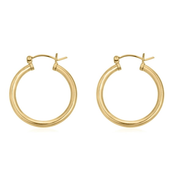 AVORA 14K Yellow Gold-Filled 3MM Thick 50mm Hoop Earrings