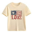 thumbnail image 4 of FamilyThread Kids Striped Shirts Short Sleeve Boy Girls July 4th Patriotic Tee Top Pattern Short Sleeve Round Neck Top T-shirt For Kids, 4 of 7