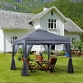 thumbnail image 3 of Pamapic 11x11 Ft Pop-up Gray Gazebo, Waterproof, 3 of 7