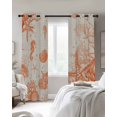 thumbnail image 3 of Orange Coastal Starfish Blackout Curtains, Light Blocking Print Window Curtains, Farmhouse Nautical Coral Conch Thermal Insulated Window Drapes for Living Room Kitchen Cafe 2 Panels, 104"W x 52"L, 3 of 9