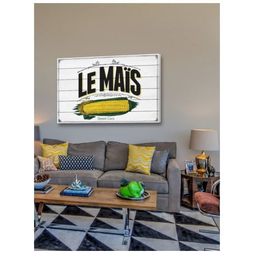 Marmont Hill "French Produce Corn" Painting Print on White Wood