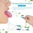thumbnail image 2 of Raspa Lenguas de Plástico ABS, Elimina Mal Aliento y Residuos, 2 Piezas en Verde y Azul, Ideal para Higiene Oral Diaria, Prevención de Enfermedades Bucales., 2 of 6