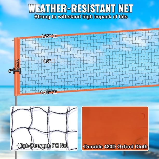 Filet De Volley-Ball De Piscine Et Plage – Multisport (Badminton, Tennis) Avec Sac De Transport