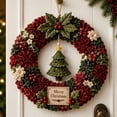 thumbnail image 3 of Clearance! 3D Fabric Poke Wreath DIY Kit, 14" Christmas Wreath DIY Kit for Adults, Beginner-Friendly Holiday Wreath Making Kit & Door Decor (Tree), 3 of 6