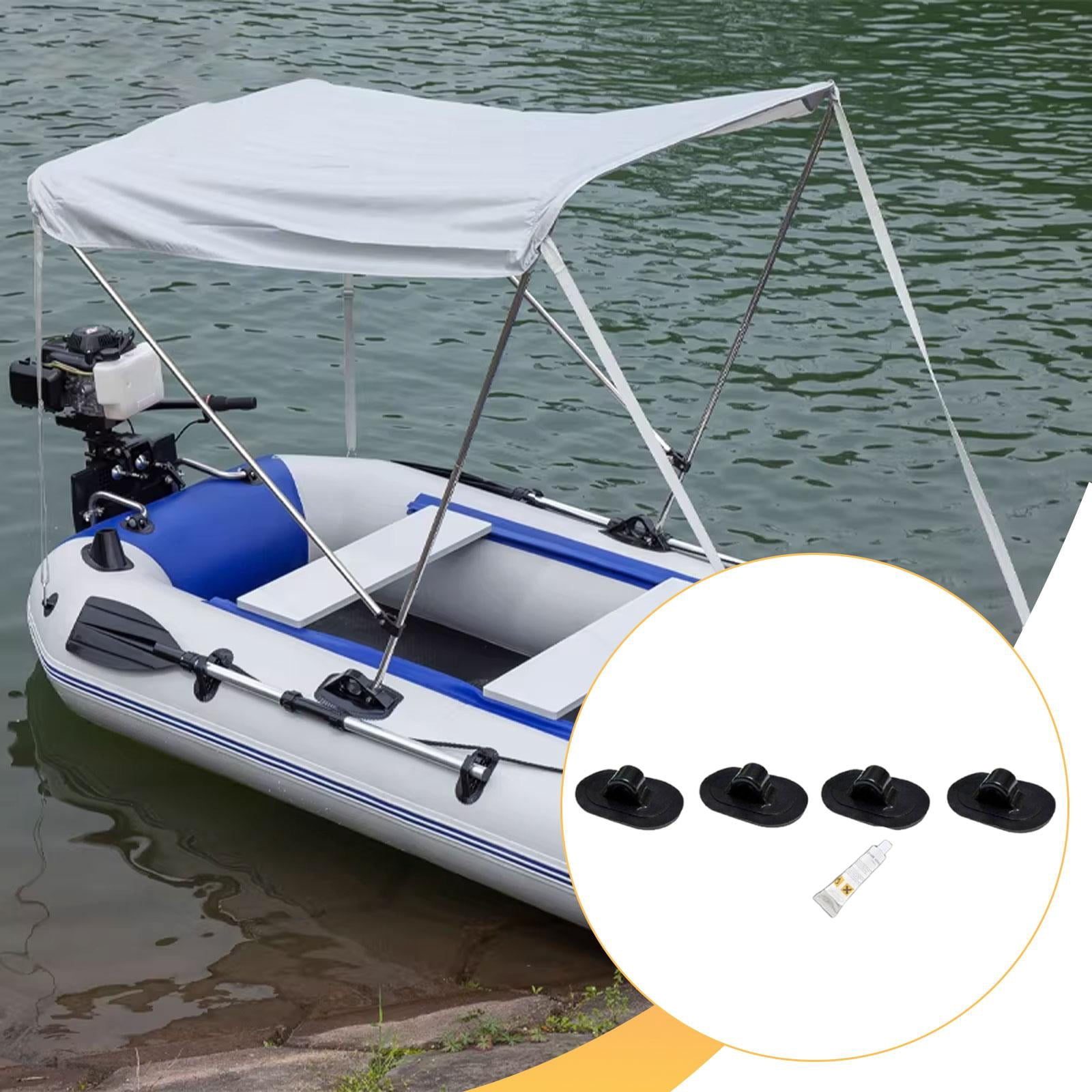 harayaa 4 Pieces Kayak Canopy Mount Bases Black Awning Accessories with Glue Sun Shelter