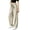 Pants # Beige, variant on Womens Wide Leg Pants Casual Striped Trousers High Elastic Waist Flowy Boho Lounge Bottoms with Side Patch Pocket for Beach Vacation