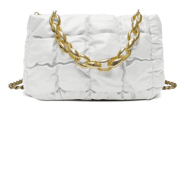 Bolsa Bandolera Elegante Dama Moda Mujer Acabado De Los Herrajes Oro Xtellar Color Blanco