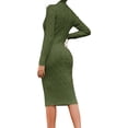 thumbnail image 3 of Autumn Winter Womens Long Sleeve Turtleneck Sweater Dresses Knitted Bodycon Midi Sheath Jumper Dresses, 3 of 4
