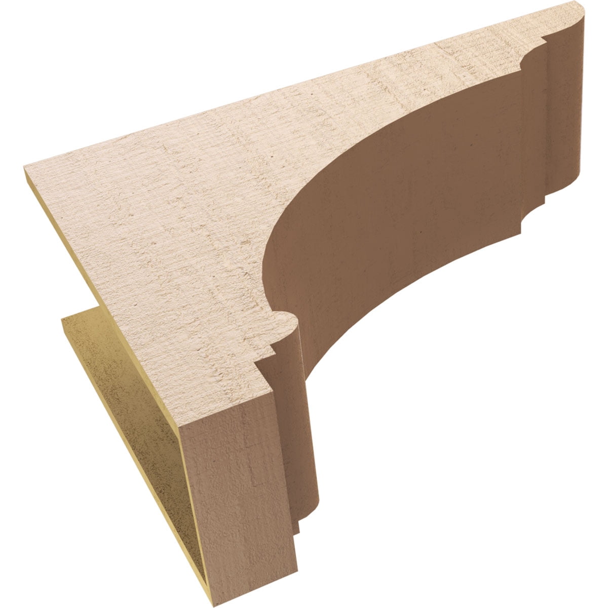 11"W x 33"D x 22"H Classic Hughes Rough Cedar Woodgrain TimberThane Corbel, Primed Tan
