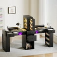 thumbnail image 2 of Advwin Double Manicure Table with Dust Collector, LED Light & Wrist Rest, Two Person Nail Desk for Nail Tech, Nail Salon Table for Professional Beauty Salon Workstation, Black, 2 of 10