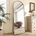 thumbnail image 2 of SEETHRUGLIMMER 64"x 21.25" Arched Full Length Mirror Metal Frame Floor Mirror with Stand, Black, 2 of 7